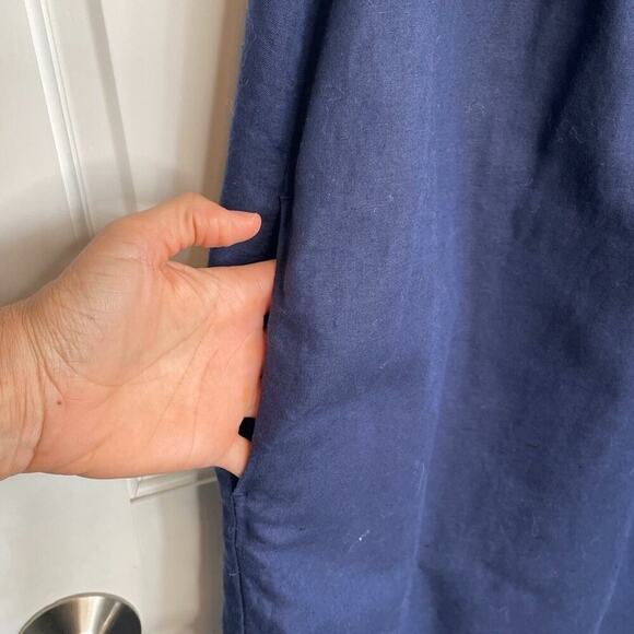 J. Crew Women's Floral Embroidered Dress Size 4 Linen Cotton Blend Boho Coastal - Picture 4 of 12